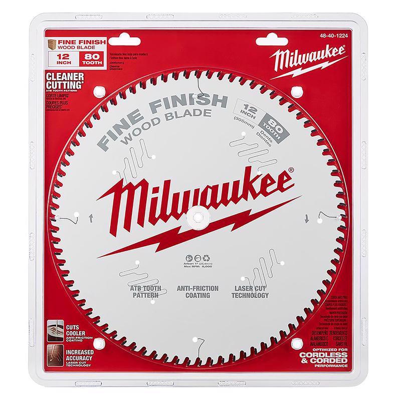 Milwaukee 12 in. D X 1 in. Fine Finish Tungsten Carbide Circular Saw Blade 80 teeth 1 pk