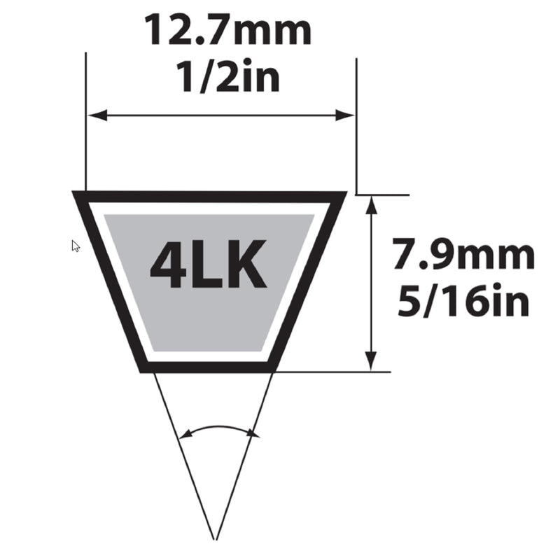 Mitsuboshi Super KB 4LK700 V-Belt 0.5 in. W X 70 in. L For Riding Mowers