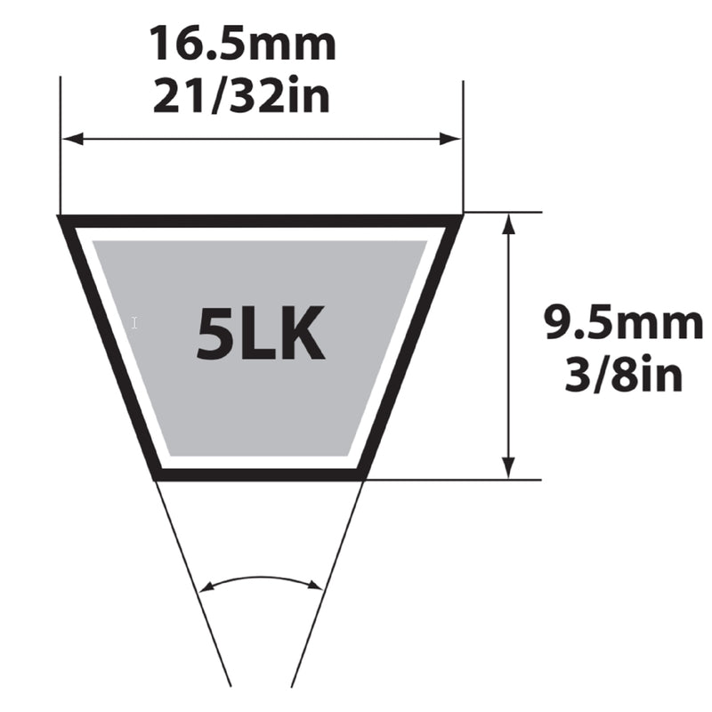 Mitsuboshi Super KB 5LK630 V-Belt 0.63 in. W X 63 in. L For Riding Mowers