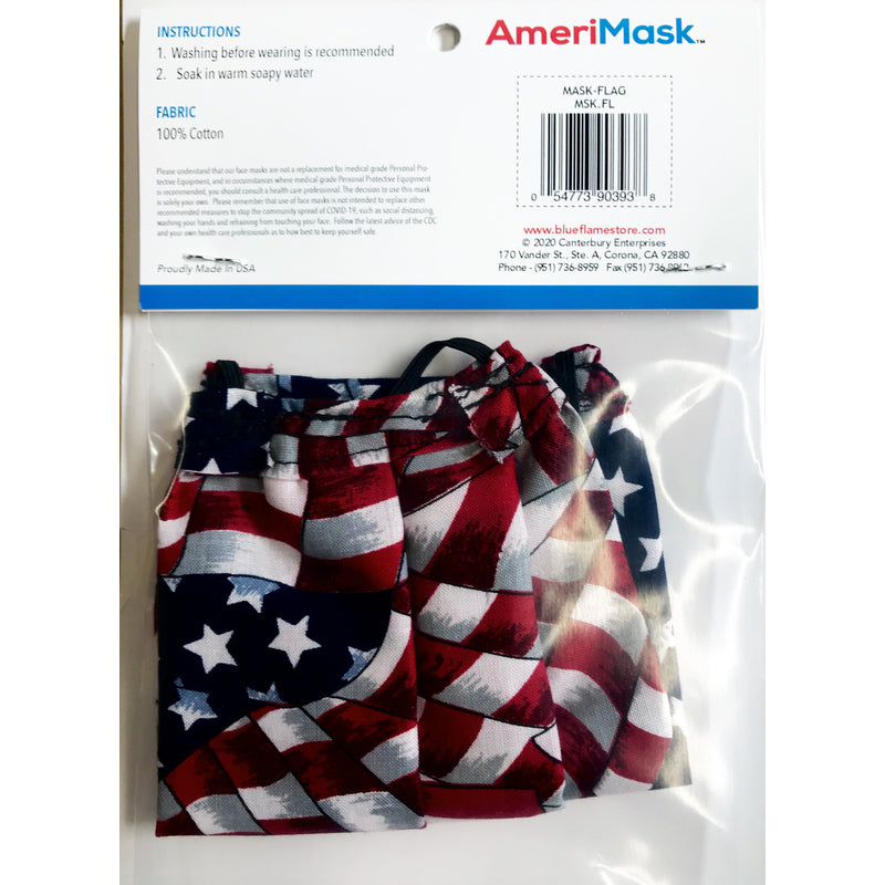 AmeriMask American Flag Face Mask Multicolored 1 pk