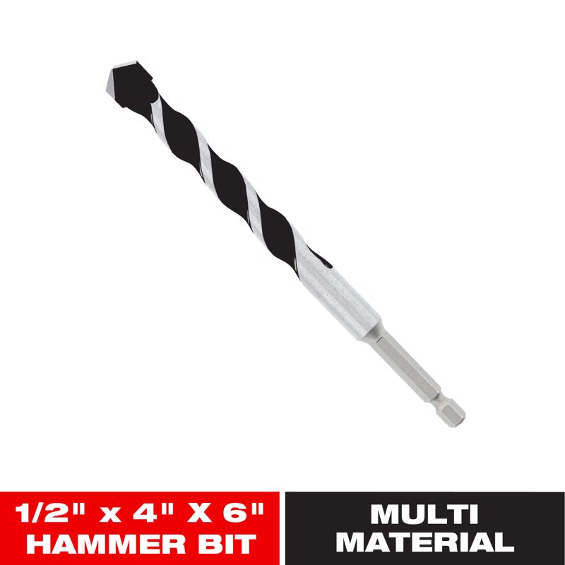 Diablo 1/2 in. X 6 in. L Multi-Material Carbide Tipped Hammer Drill Bit Hex Shank 1 pk