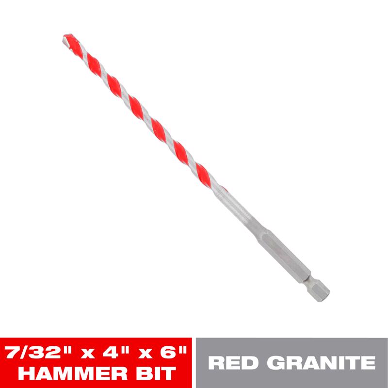 Diablo SPEEDemon 7/32 in. X 6 in. L Carbide Tipped Red Granite Hammer Drill Bit Hex Shank 1 pk