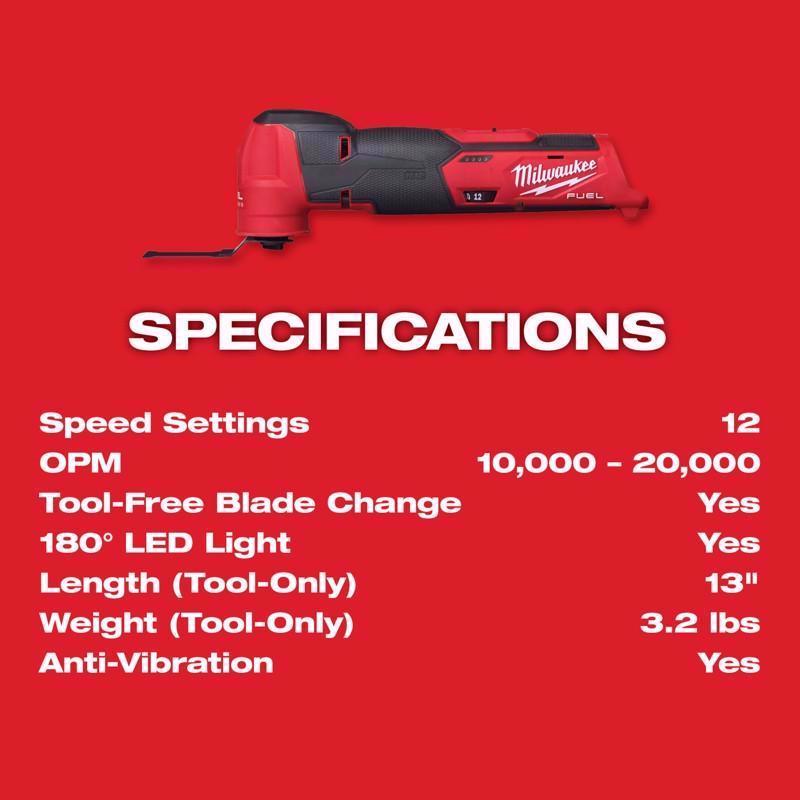 Milwaukee M12 FUEL Cordless Oscillating Multi-Tool Tool Only