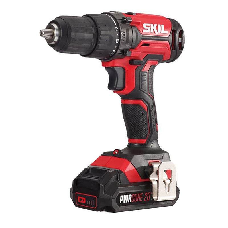 SKIL 20V PWR CORE 20 1/2 in. Brushed Cordless Drill/Driver Kit (Battery & Charger)