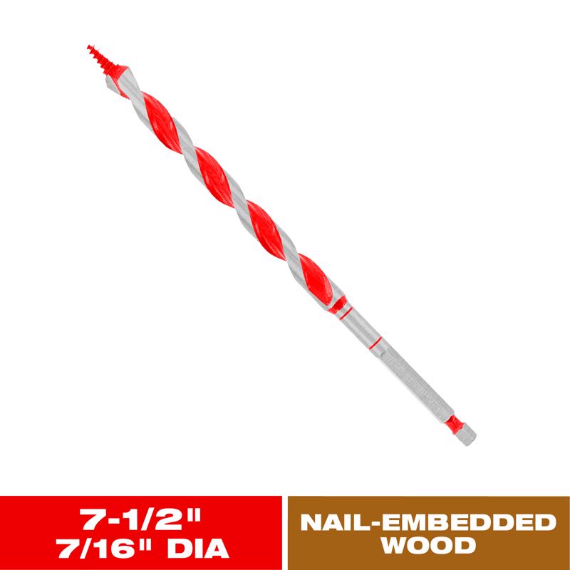 Diablo Dura-Tip 7/16 in. D X 7.5 in. L Auger Bit High Speed Steel 1 pc