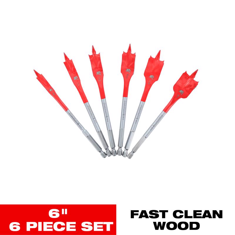 Diablo 6 in. L High Speed Steel Clean Wood Spade Bit Set Hex Shank 6 pc