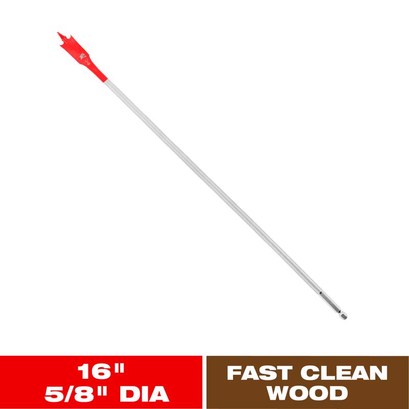 Diablo 5/8 in. X 16 in. L High Speed Steel Clean Wood Spade Bit Hex Shank 1 pk