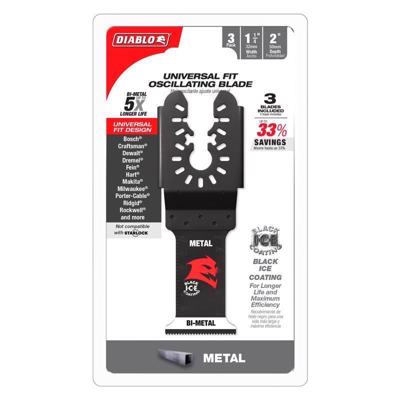 Diablo 1-1/4 in. X 1-1/4 in. W Bi-Metal Oscillating Blade Metal 3 pk