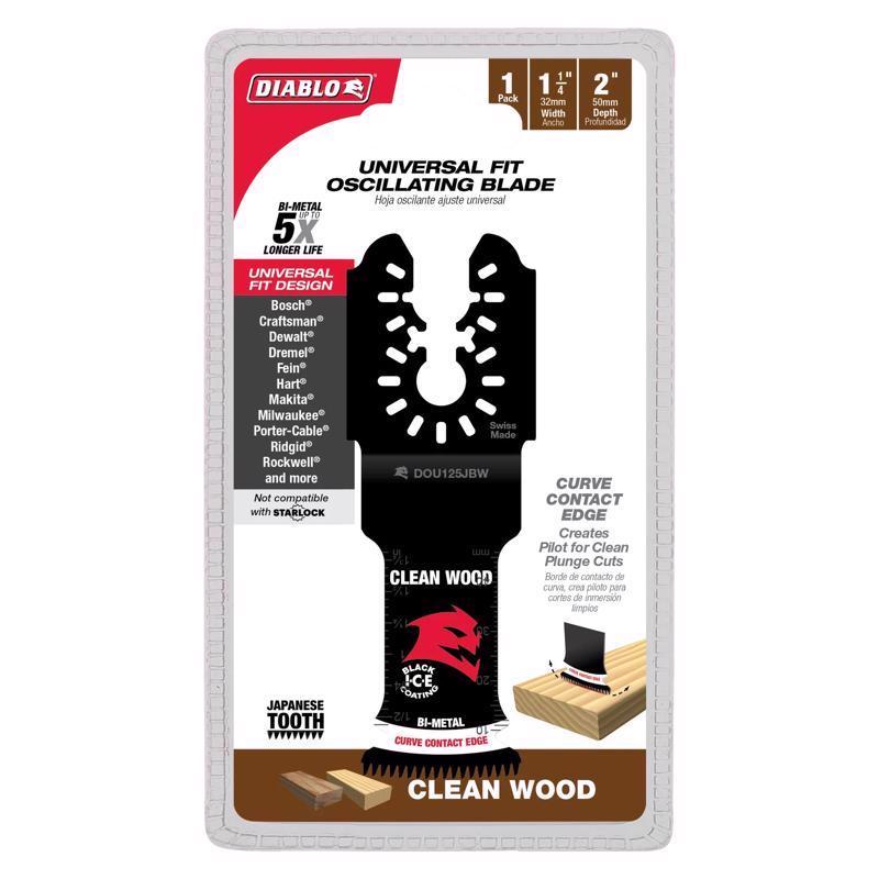 Diablo 1-1/4 in. X 1-1/4 in. W Bi-Metal Oscillating Blade Clean Wood 1 pk