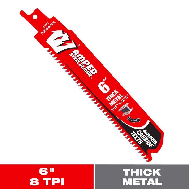 Diablo Steel Demon Amped 6 in. Carbide Tipped Thick Metal Reciprocating Saw Blade 6/9 TPI 1 pk