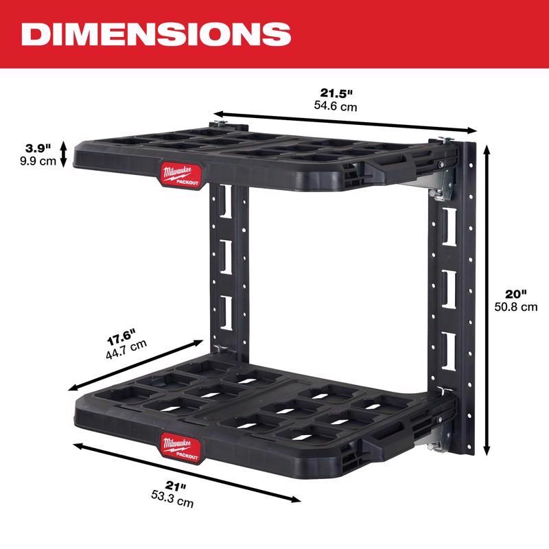 Milwaukee Packout 20 in. H X 21.5 in. W X 17.6 in. D Black Metal Shelf Kit