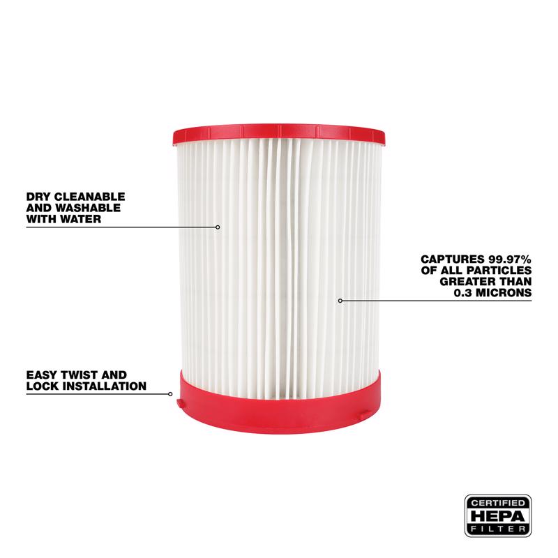 Milwaukee Wet/Dry Shop Vac HEPA Filter 1 pc