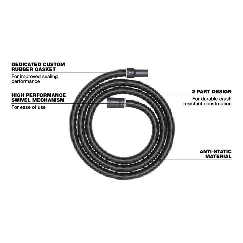 Milwaukee 16 ft. L X 1-7/8 in. D Wet/Dry Shop Vac Flexible Vacuum Hose 1 pc