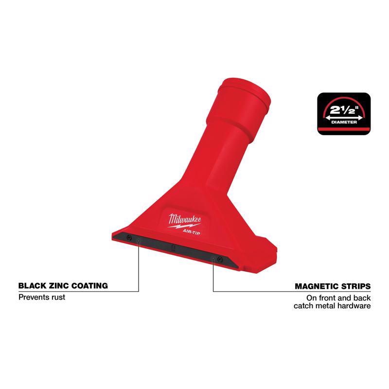 Milwaukee AIR-TIP 1-1/4 in. - 2-1/2 in. Wet/Dry Shop Vac Magnetic Vacuum Nozzle 1 pc