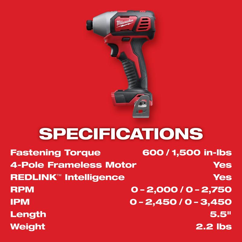 Milwaukee M18 1/4 in. Cordless Brushed Impact Driver Tool Only