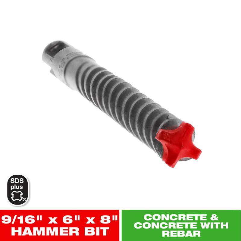 Diablo Rebar Demon 9/16 in. X 8 in. L Carbide Hammer Drill Bit SDS-Plus Shank 1 pc