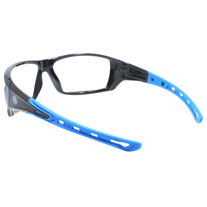 General Electric 04 Series Impact-Resistant Safety Glasses Clear Lens Black/Blue Frame 1 pk