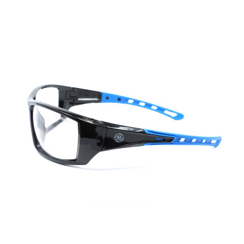 General Electric 04 Series Anti-Fog Impact-Resistant Safety Glasses Clear Lens Black/Blue Frame 1 pk