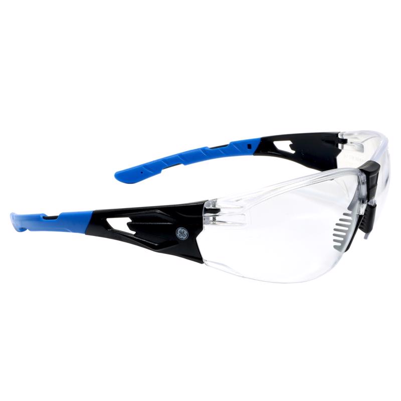 General Electric 05 Series Anti-Fog Impact-Resistant Safety Glasses Clear Lens Black/Blue Frame 1 pk