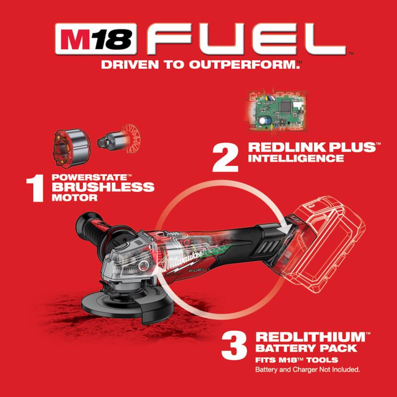 Milwaukee M18 FUEL Cordless 4-1/2 to 5 in. Grinder Tool Only