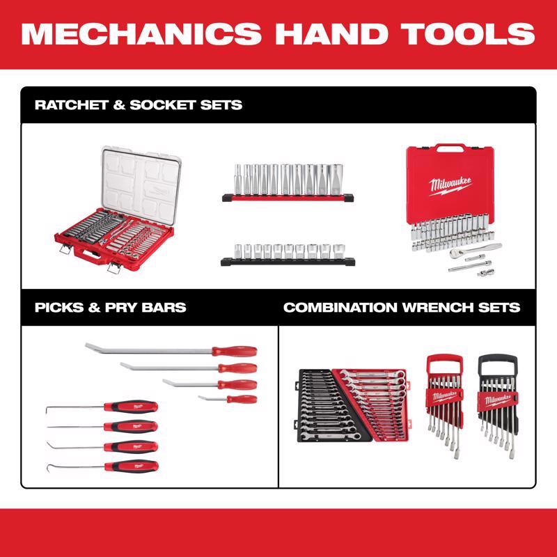 Milwaukee 1/4 in. drive Metric/SAE Mechanics Socket and Ratchet Set 50 pc