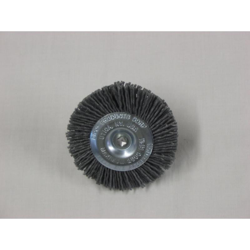 Dico NYALOX 3 in. Coarse Crimped Mandrel Mounted Wheel Brush Nylon 2500 rpm 1 pc