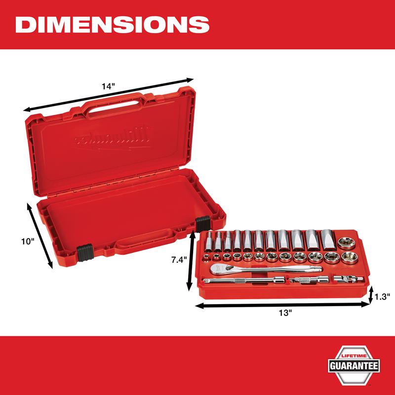 Milwaukee 3/8 in. drive SAE Ratchet and Socket Set