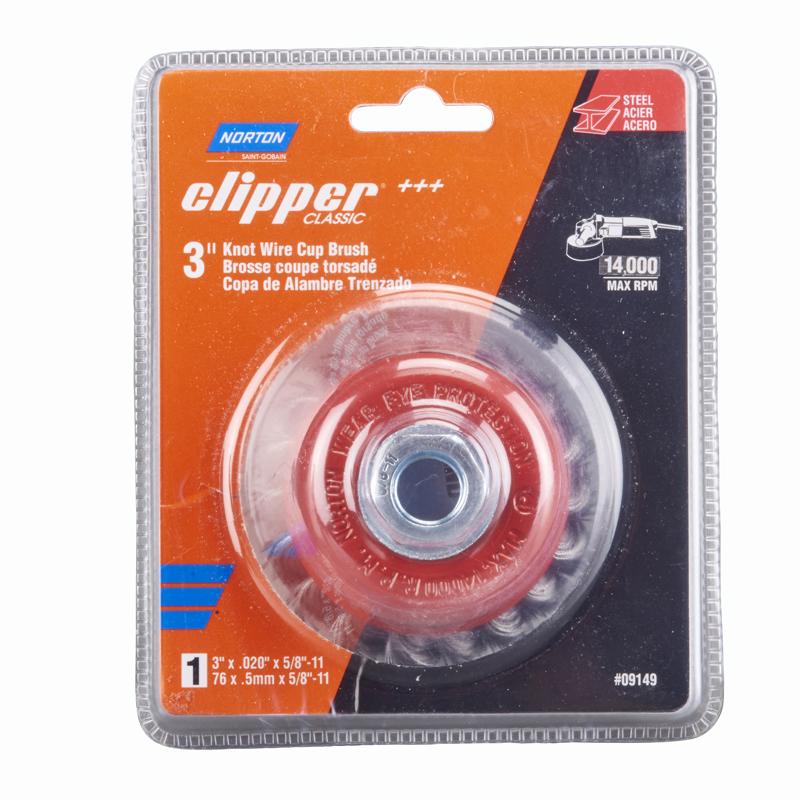 WIRE CUP BRSH KNT RED 3"