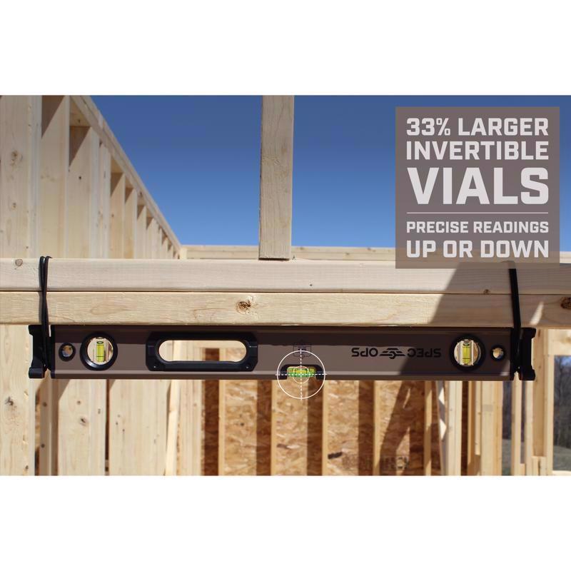 Spec Ops 24 in. Aluminum Box Beam Level with Bungee 3 vial