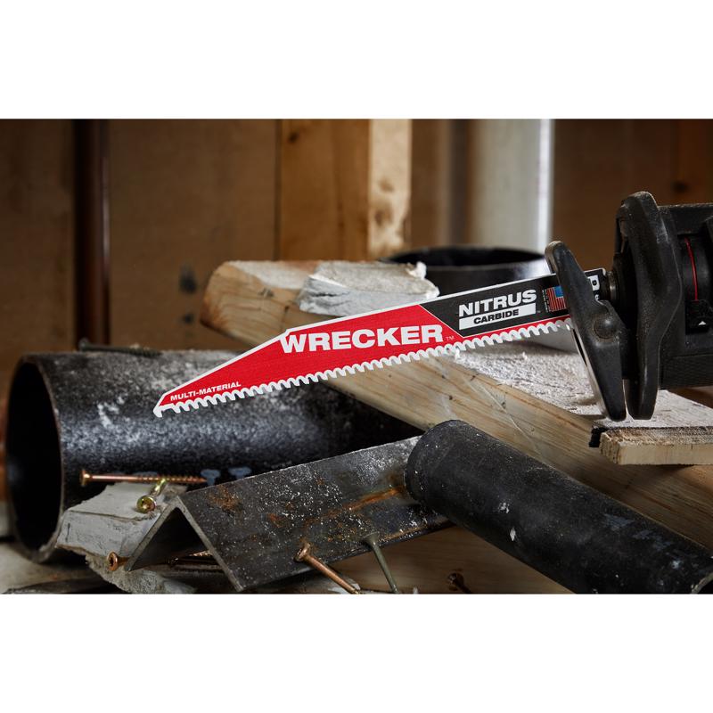 Milwaukee Wrecker 6 in. Nitrus Carbide Reciprocating Saw Blade 6 TPI 3 pk