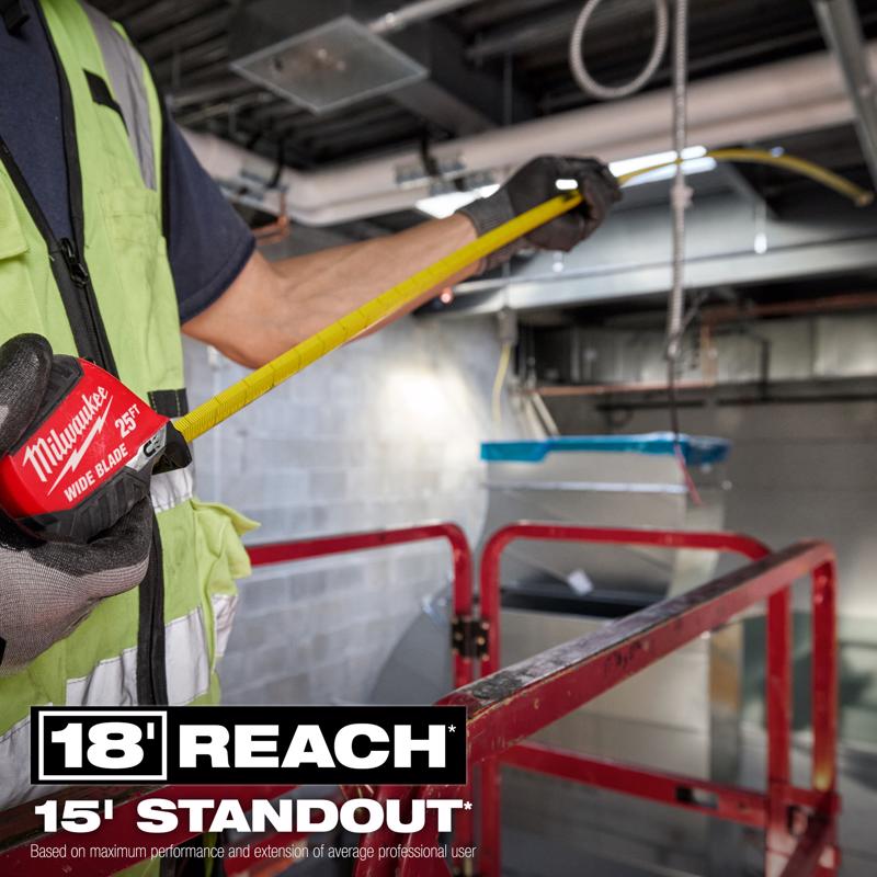 Milwaukee 25 ft. L X 1-5/16 in. W Wide Blade Magnetic Tape Measure 1 pk
