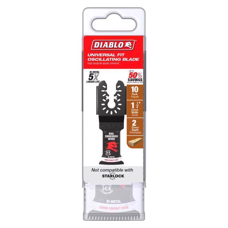 Diablo 1-1/4 in. W Bi-Metal Curved Contact Edge Oscillating Blade Clean Wood 10 pk