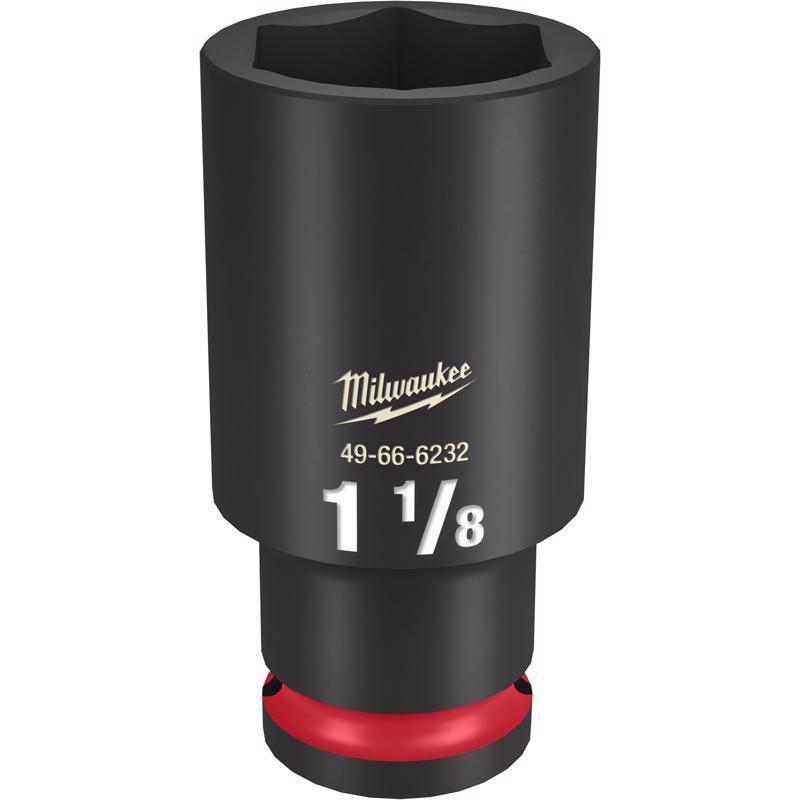Milwaukee Shockwave 1-1/8 in. X 1/2 in. drive SAE 6 Point Deep Impact Socket 1 pc