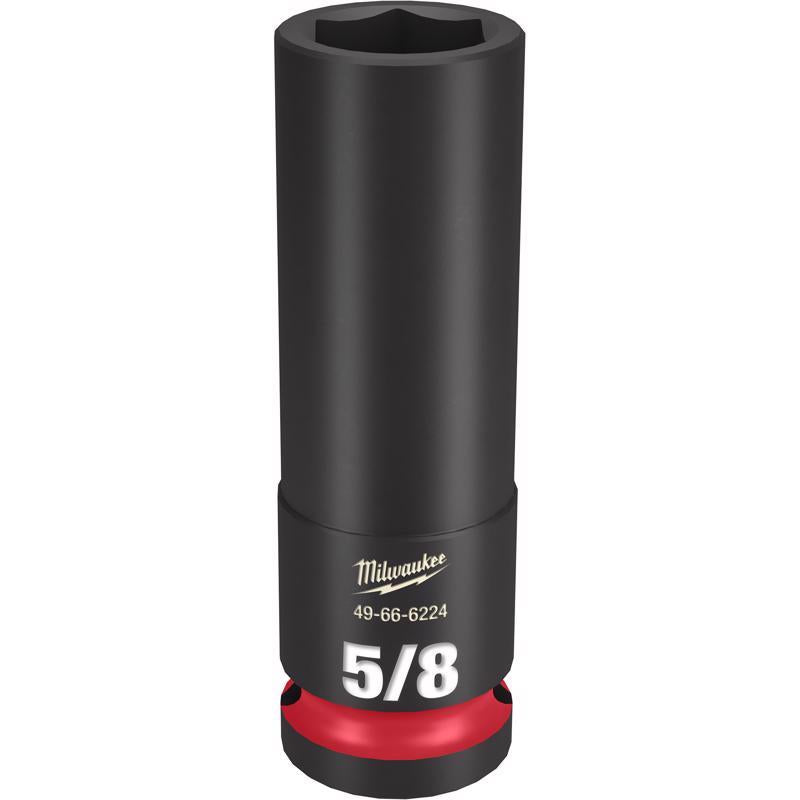 Milwaukee SHOCKWAVE 5/8 in. X 1/2 in. drive SAE 6 Point Deep Impact Socket 1 pc