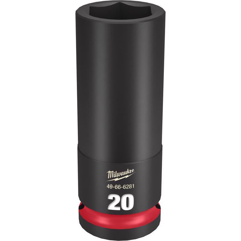 Milwaukee SHOCKWAVE 20 mm X 1/2 in. drive Metric/SAE 6 Point Deep Impact Socket 1 pc