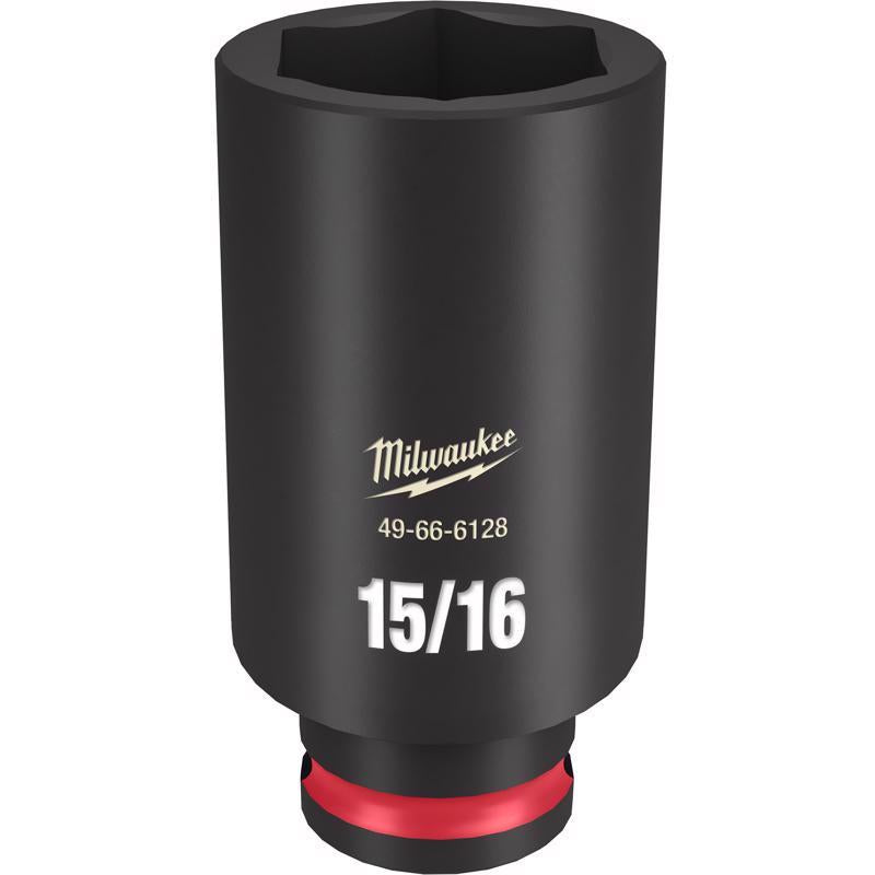 Milwaukee Shockwave 15/16 in. X 3/8 in. drive SAE 6 Point Deep Impact Socket 1 pc