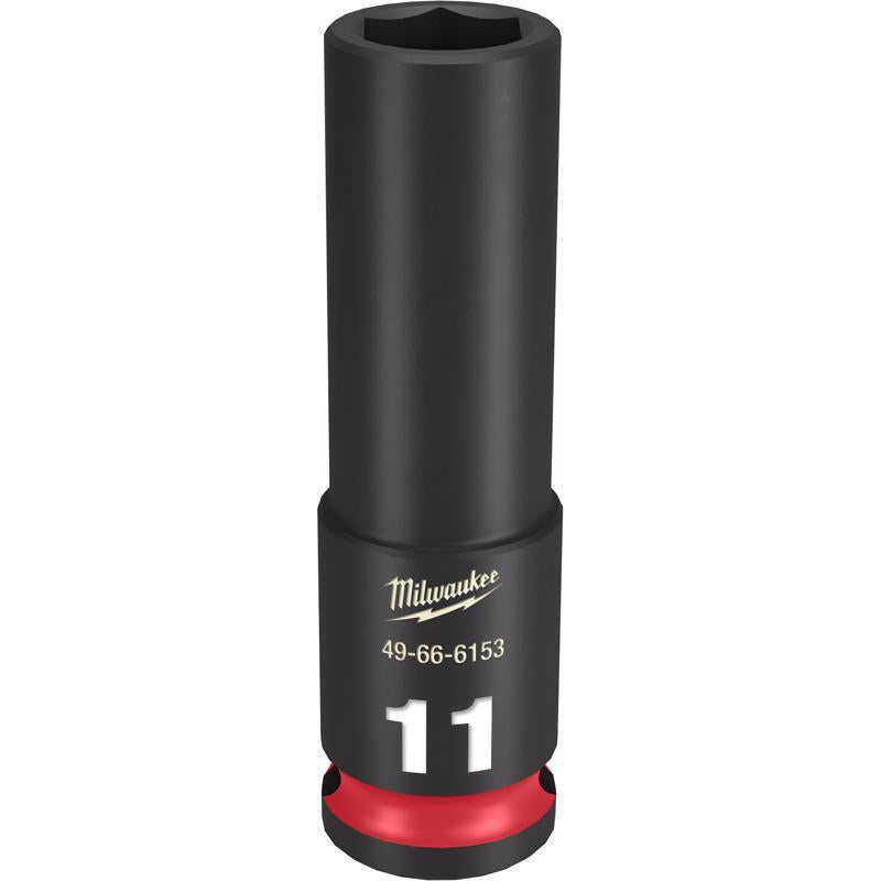 Milwaukee Shockwave 11 mm X 3/8 in. drive Metric 6 Point Deep Impact Socket 1 pc