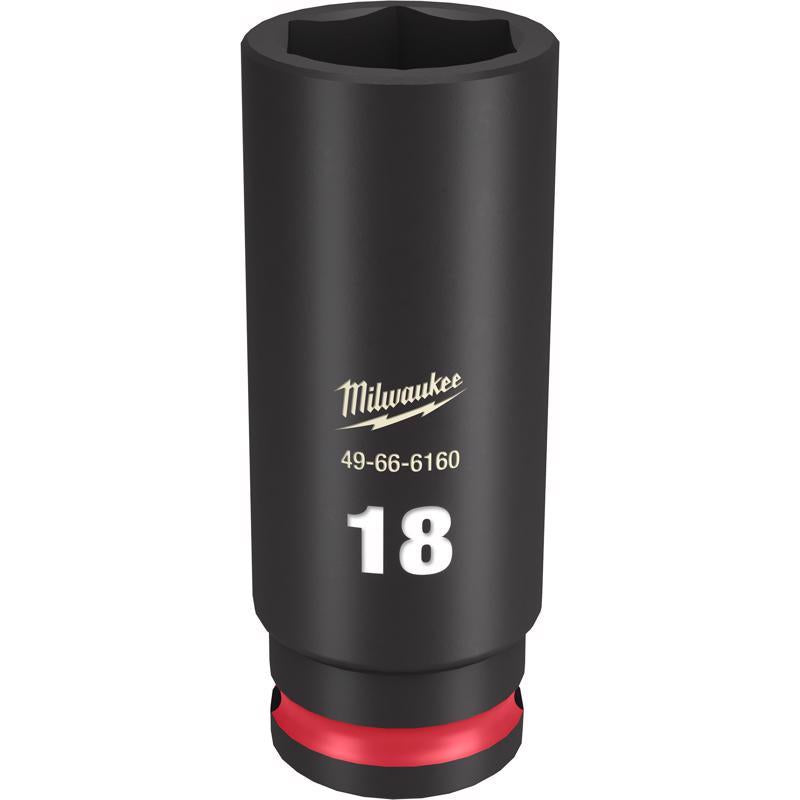 Milwaukee Shockwave 18 mm drive X 3/8 in. drive Metric 6 Point Deep Impact Socket 1 pc