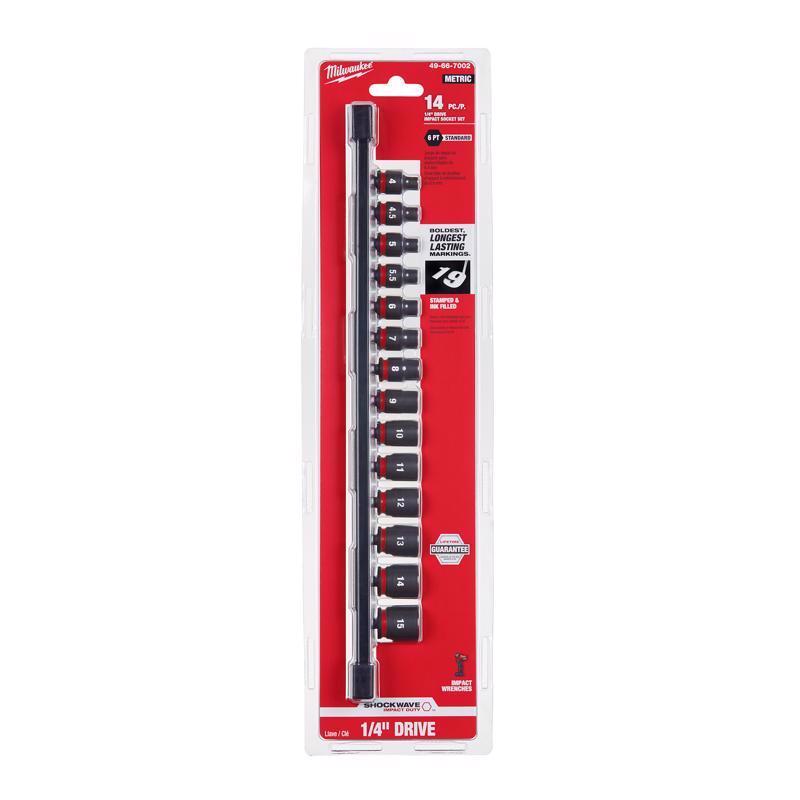 STD SCKT SET 1/4"DRV 14PC