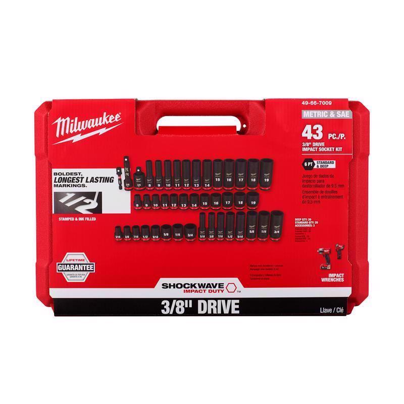 SOCKET SET STEEL 43PC