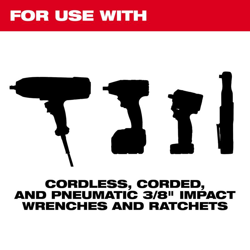 Milwaukee Shockwave 3/8 in. drive Metric/SAE 6 Point Standard/Deep Impact Socket Set 43 pc