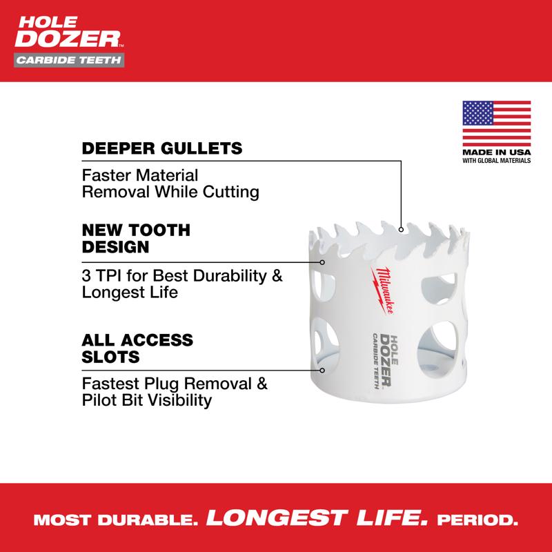 Milwaukee Hole Dozer 3/4 in. Carbide Tipped Hole Saw 1 pk
