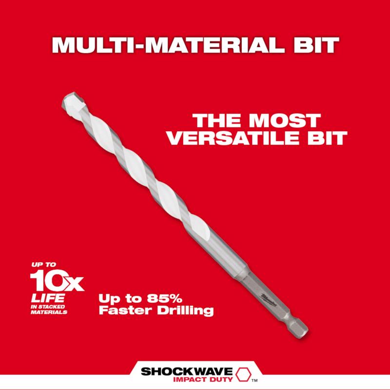 Milwaukee Shockwave 3/8 in. X 6 in. L Carbide Percussion Drill Bit Hex Shank 1 pc