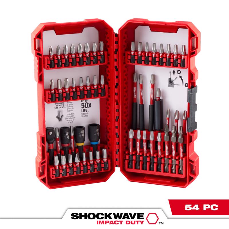 Milwaukee Shockwave Drill and Driver Bit Set Alloy Steel 54 pc