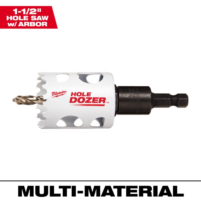 Milwaukee Hole Dozer 1-1/2 in. Bi-Metal Hole Saw with Arbor and Pilot Bit 1 pk