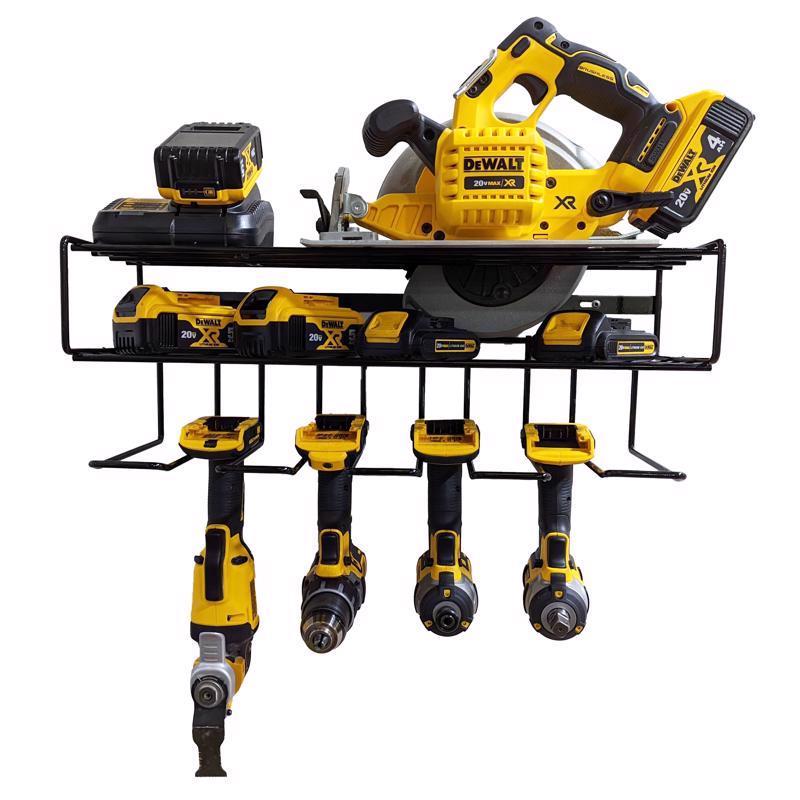 C2M 7.5 in. H X 21.5 in. W X 7.5 in. D Black Steel Wall Mount Tool Holder