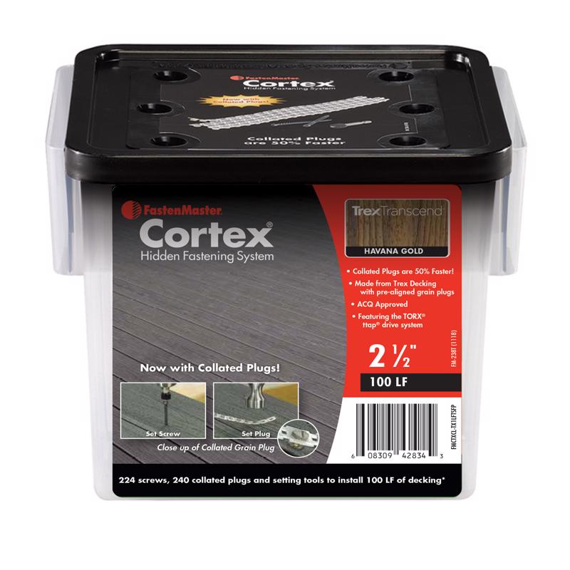 FastenMaster Cortex No. 10 X 2-1/2 in. L Havana Gold Torx Ttap Button Head Hidden Deck Fastener 224