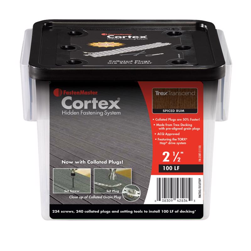 FastenMaster Cortex No. 10 X 2-1/2 in. L Spiced Rum Torx Ttap Button Head Hidden Deck Fastener 224 p