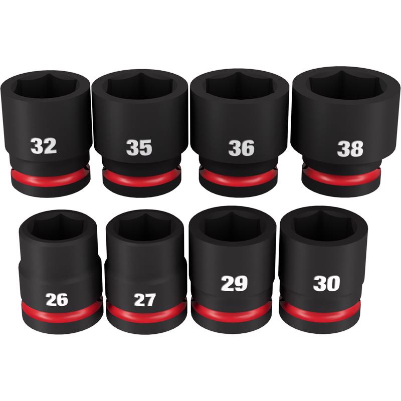 Milwaukee Shockwave 3/4 in. drive Metric 6 Point Standard Impact Socket Set 8 pc