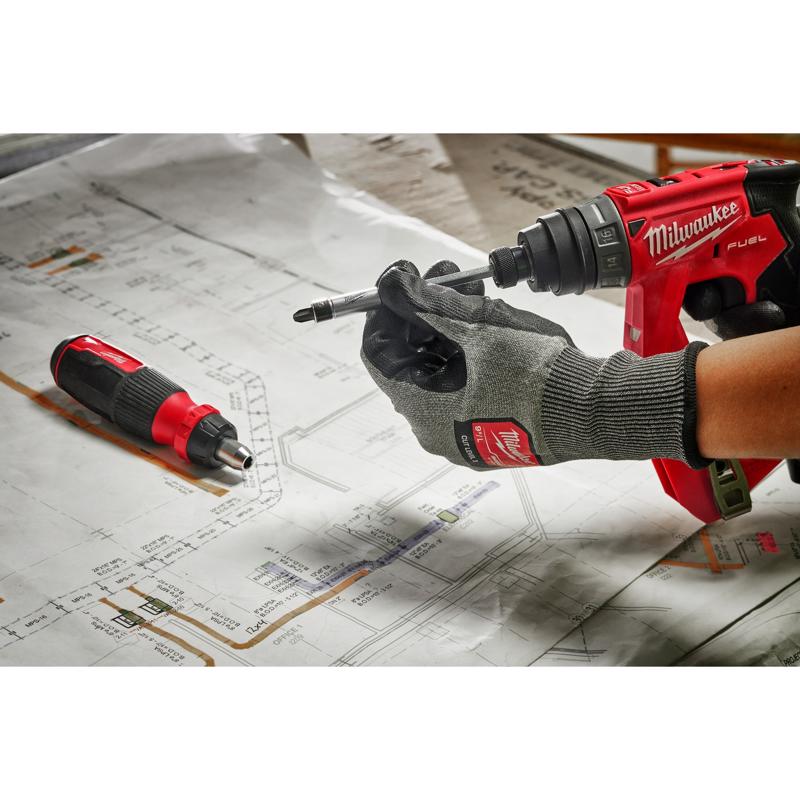 Milwaukee Hex Shank Ratcheting Multi-Bit Screwdriver 10.12 in. 1 pc